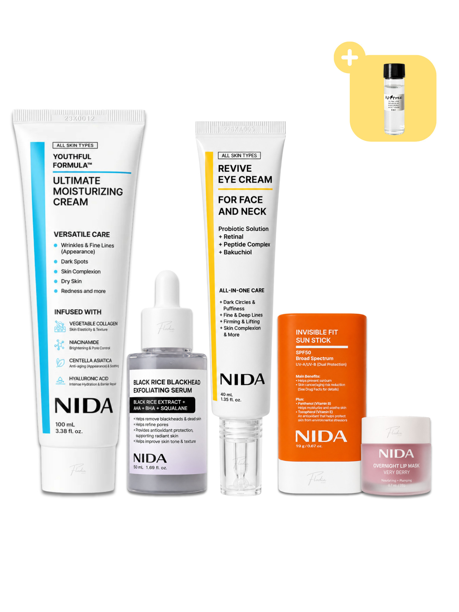 NIDA Kit Rutina Facial Completa Antiedad, Hidratación y Protección Solar