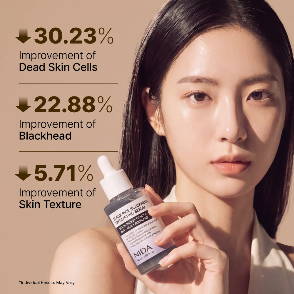 NIDA Sérum Facial Exfoliante para Puntos Negros Black Rice 50 ml