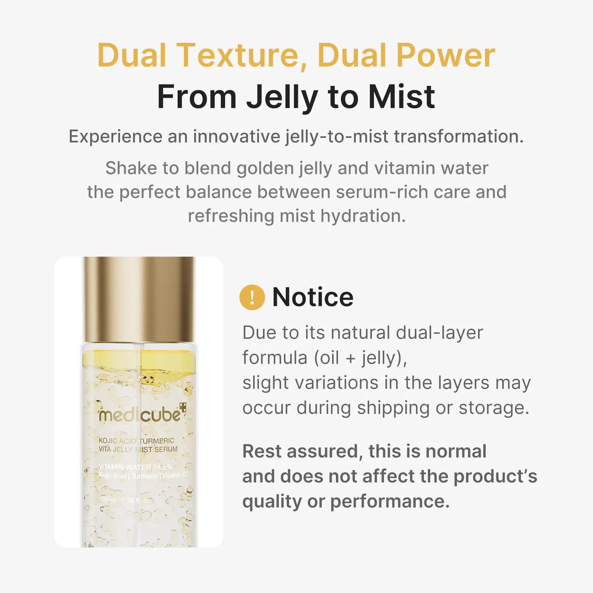 Kojic Acid Turmeric Vitamin Gold Jelly Mist Serum - (Pre Venta 25 días )