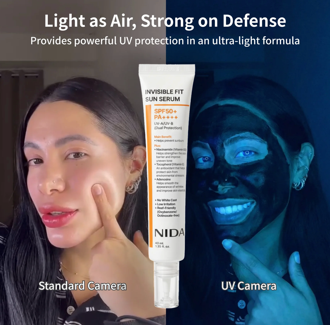 NIDA Invisible Fit Sun Serum (fórmula coreana, SPF50+, PA++++)
