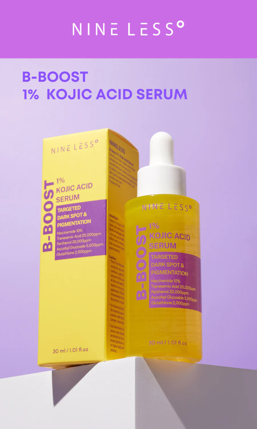 Nineless Serum B-Boost Con Ácido Kójico Al 1% 30Ml
