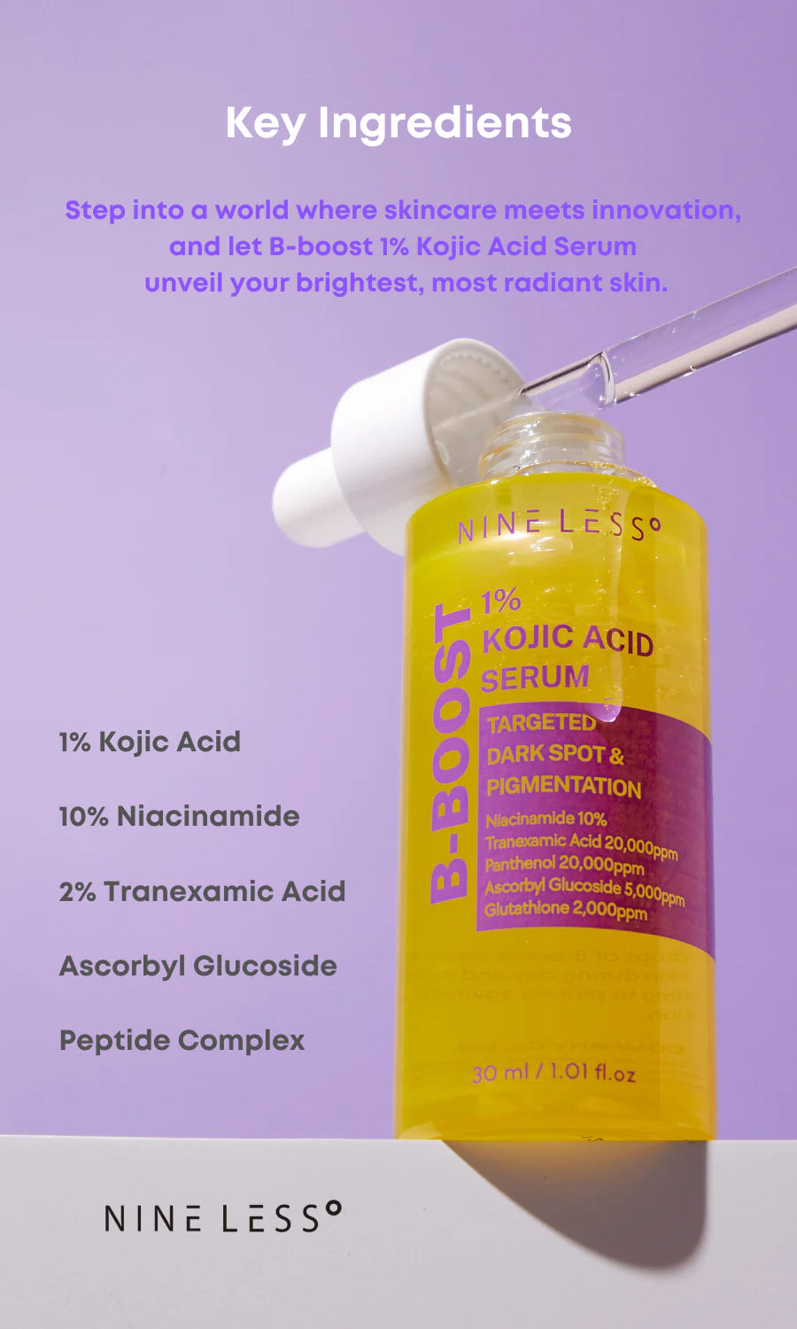 Nineless Serum B-Boost Con Ácido Kójico Al 1% 30Ml