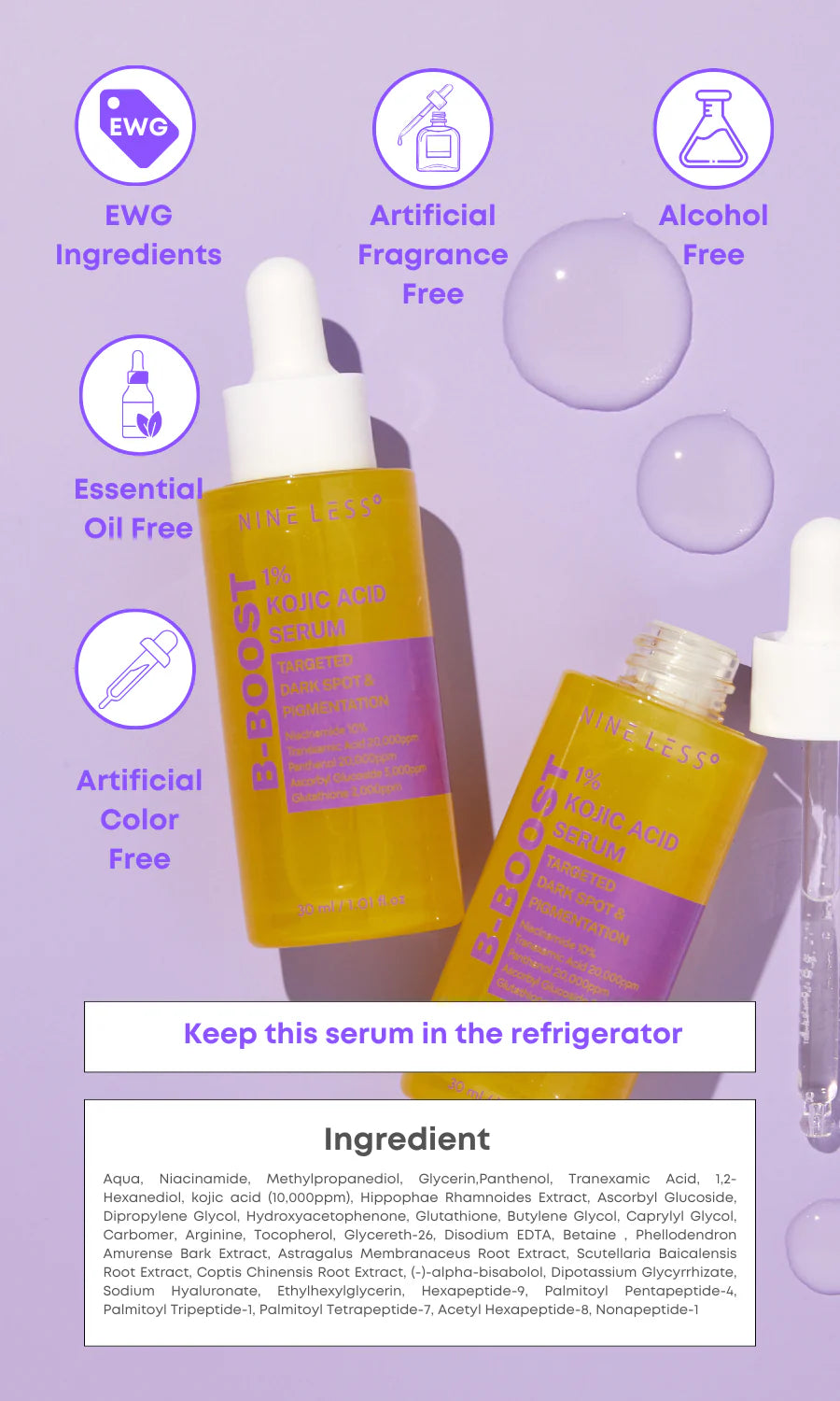 Nineless Serum B-Boost Con Ácido Kójico Al 1% 30Ml
