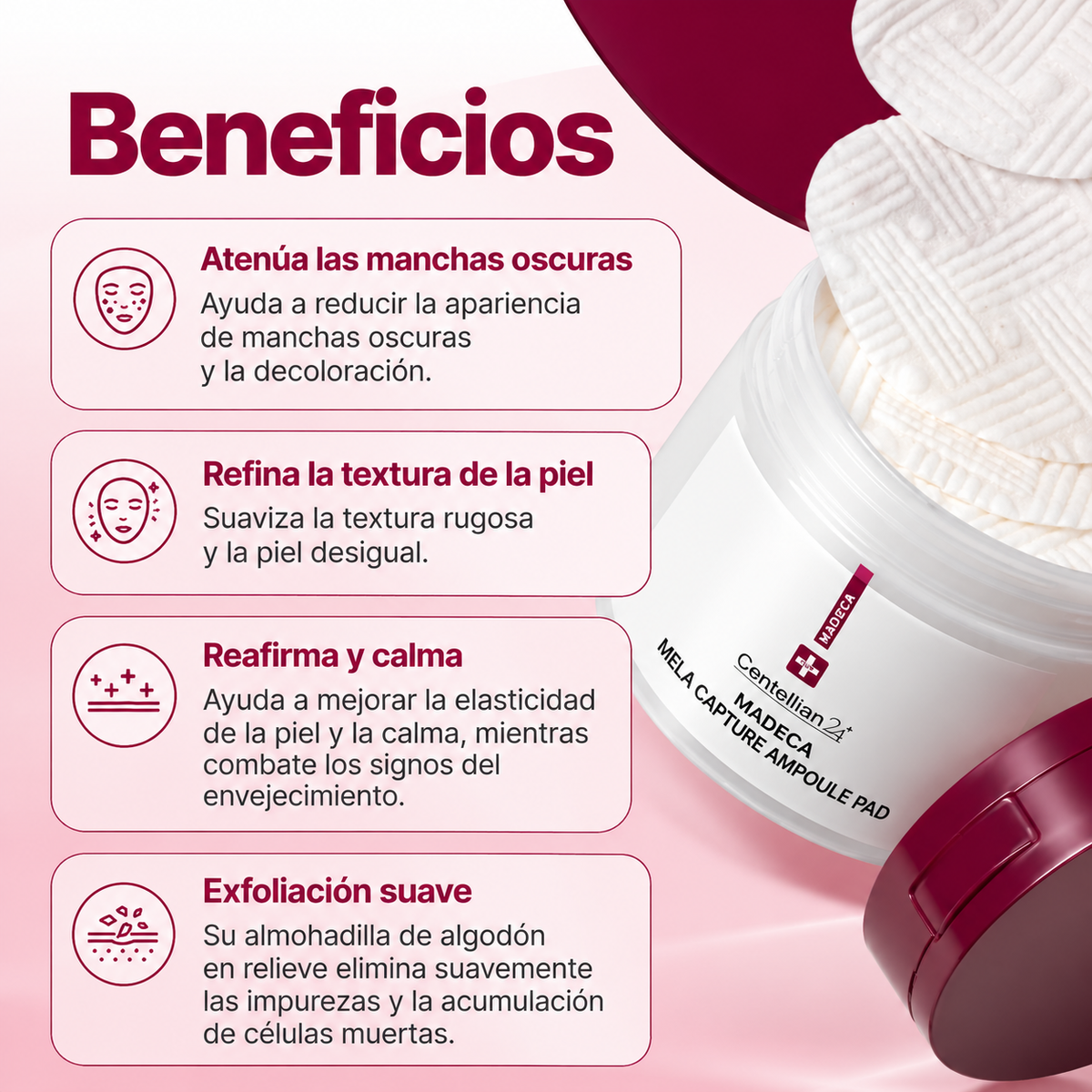 Centellian24 Pads Antimanchas Madeca Mela Capture Ampoule Pad 60 UND