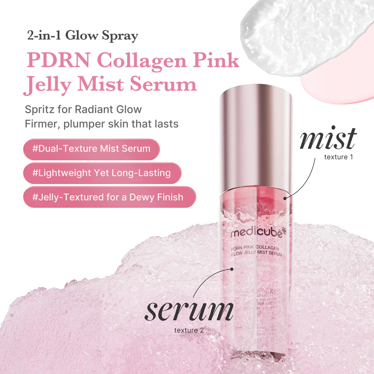 Medicube Pdrn Pink Collagen Glow Jelly Mist Serum 100Ml - (Pre venta 25 días)