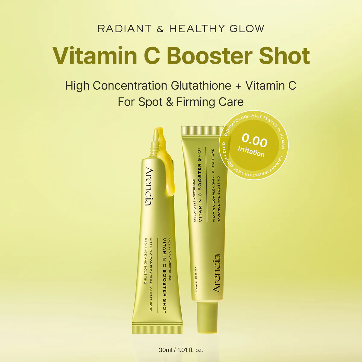 Arencia Vitamin C Booster Shot, Pure Vitamin C + Glutathione For Bright 30 ml