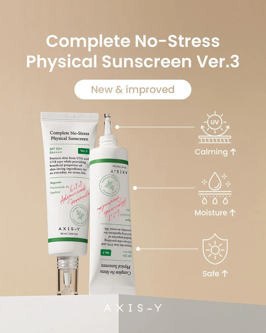 AXIS- Y Complete No Stress Physical Sunscreen 50Ml