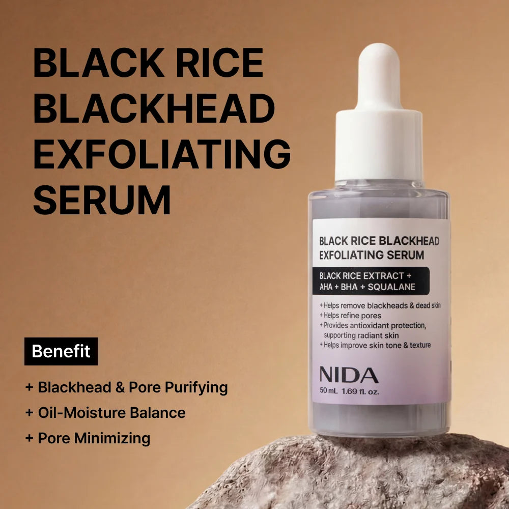 NIDA Sérum Facial Exfoliante para Puntos Negros Black Rice 50 ml