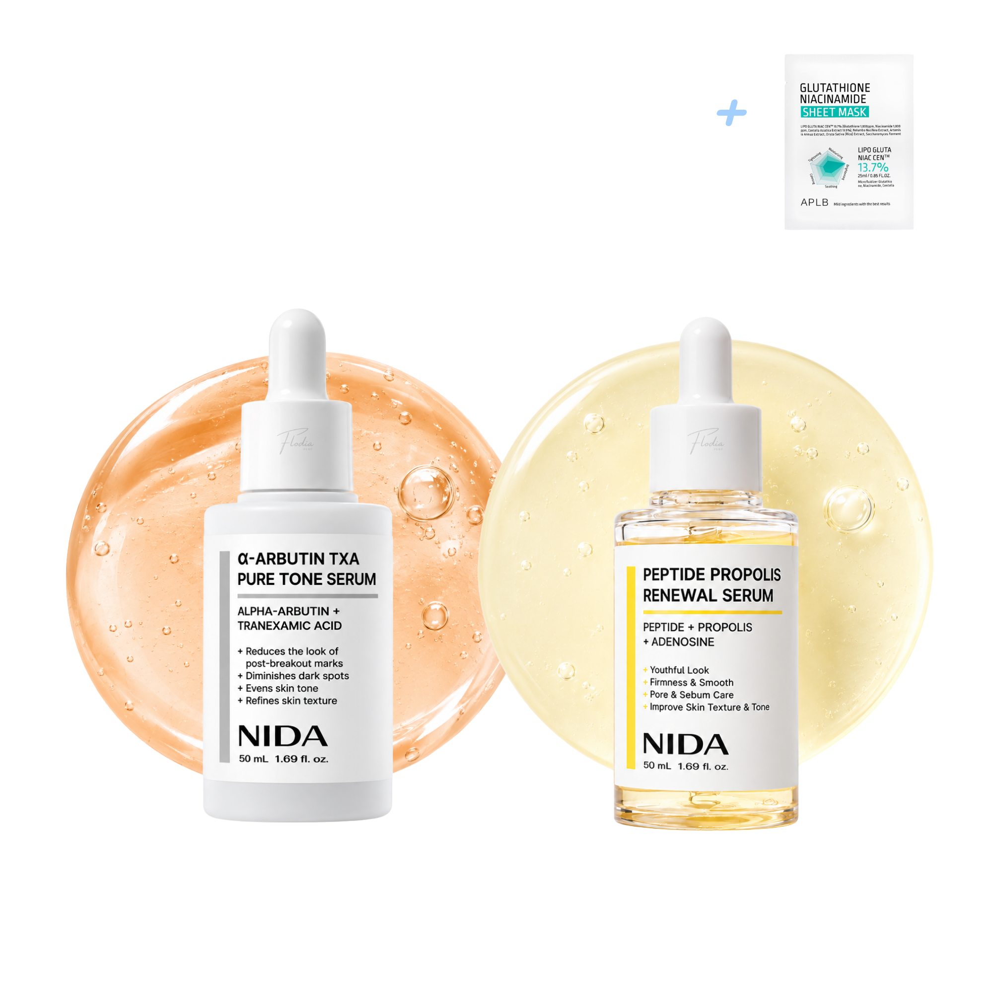 NIDA Dúo Sérums Antimanchas + Péptidos Pure Tone & Renewal 50 ml