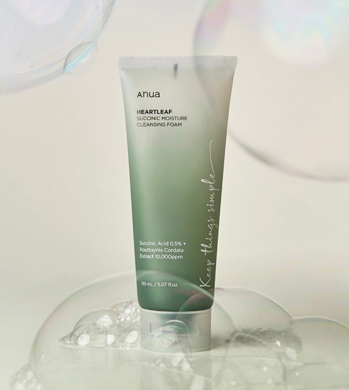 Anua - Espuma Limpiadora Heartleaf Succinic
Moisture Cleansing Foam