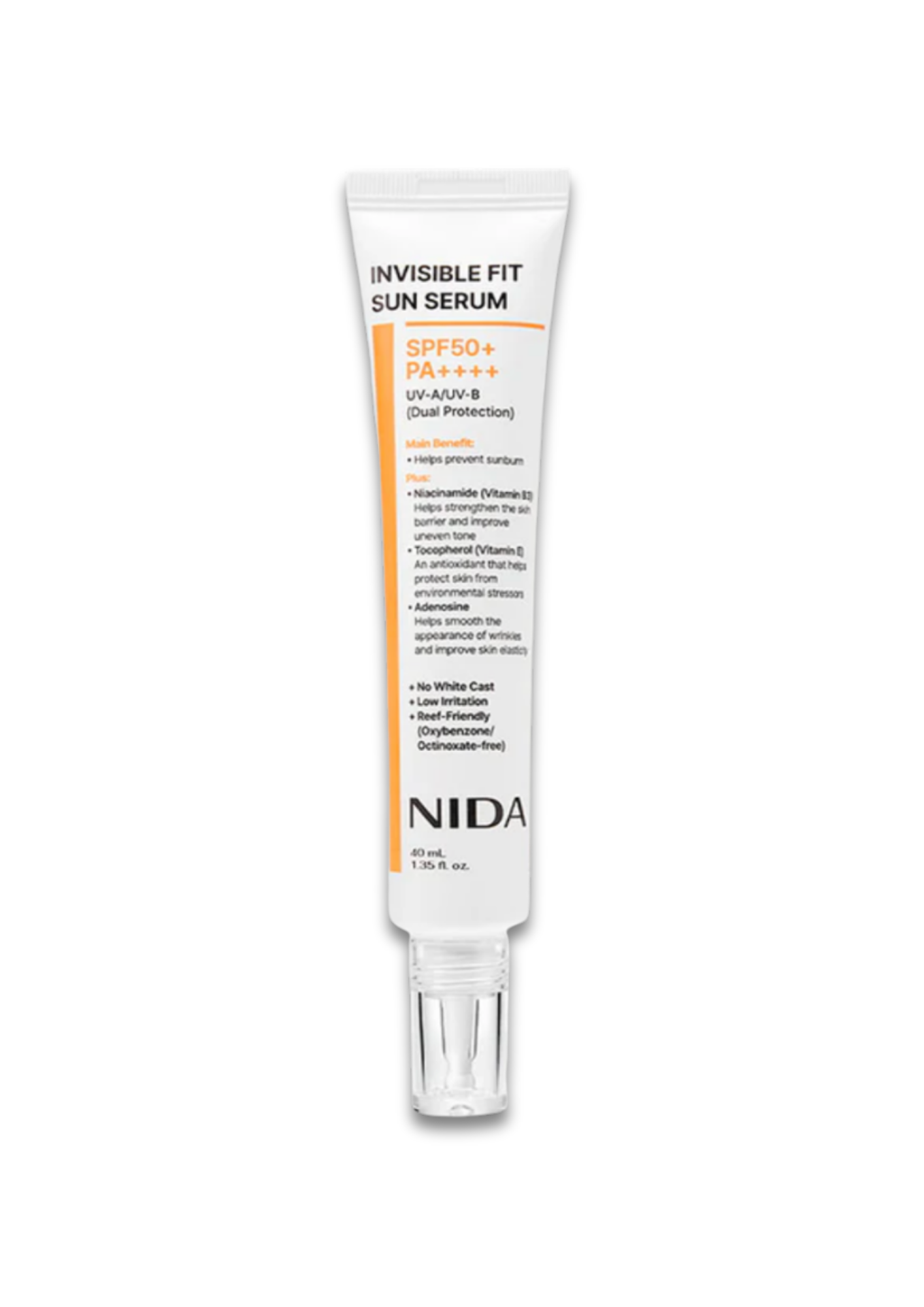NIDA Invisible Fit Sun Serum (fórmula coreana, SPF50+, PA++++)